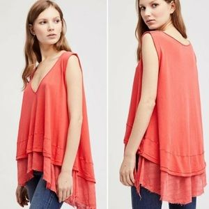 NWT Free People | Coral Flowy Tank Small